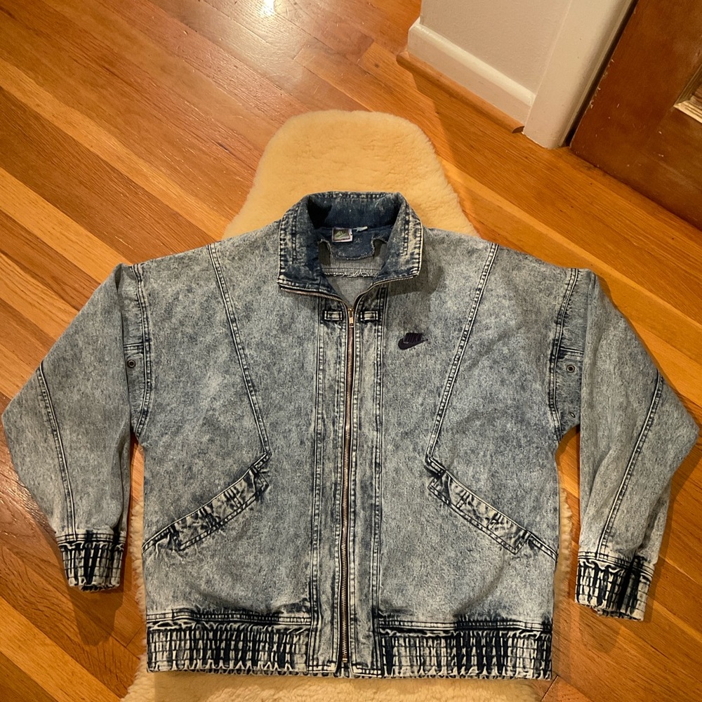 Vintage Nike Challenge Court acid wash denim jacket